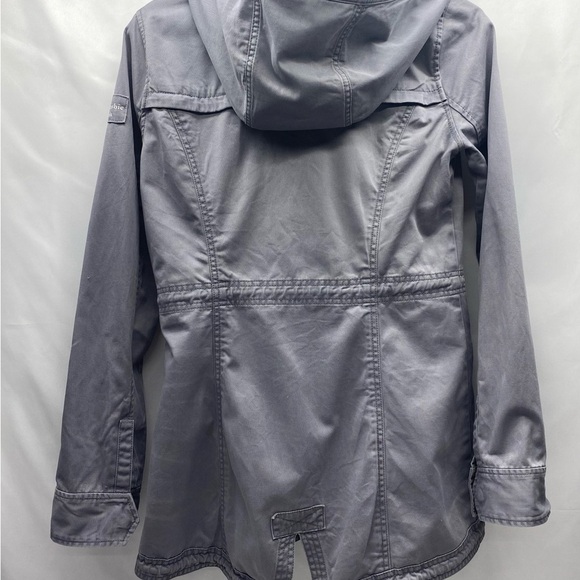 Abercrombie & Fitch Women’s Gray Utility Jacket Small Hooded Pockets PREPPY - Picture 2 of 15